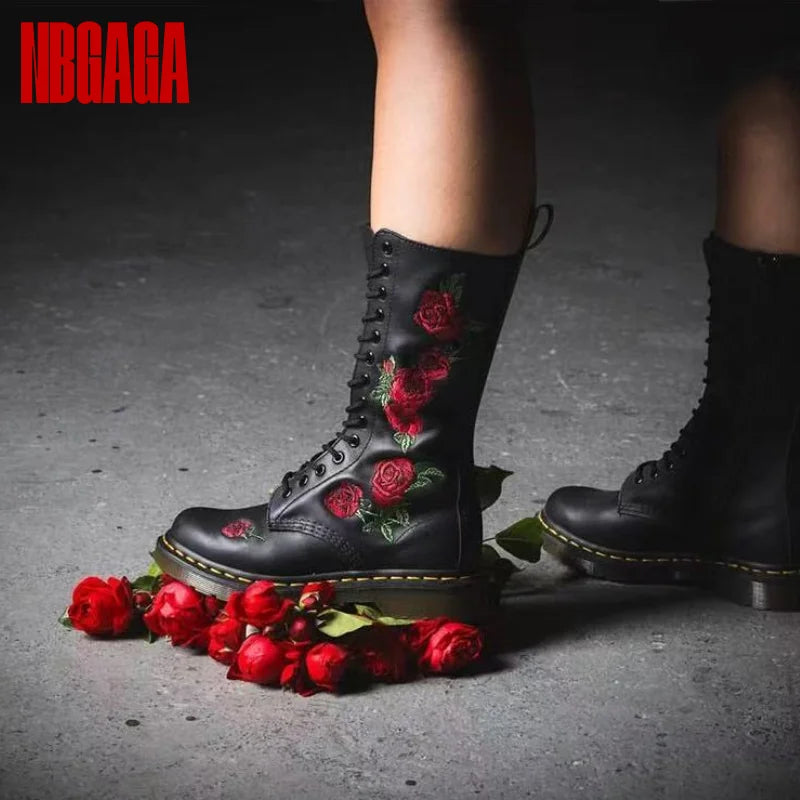 أحذية نسائية متوسطة الساق مقاومة للماء والدفء ومقاومة للمطر