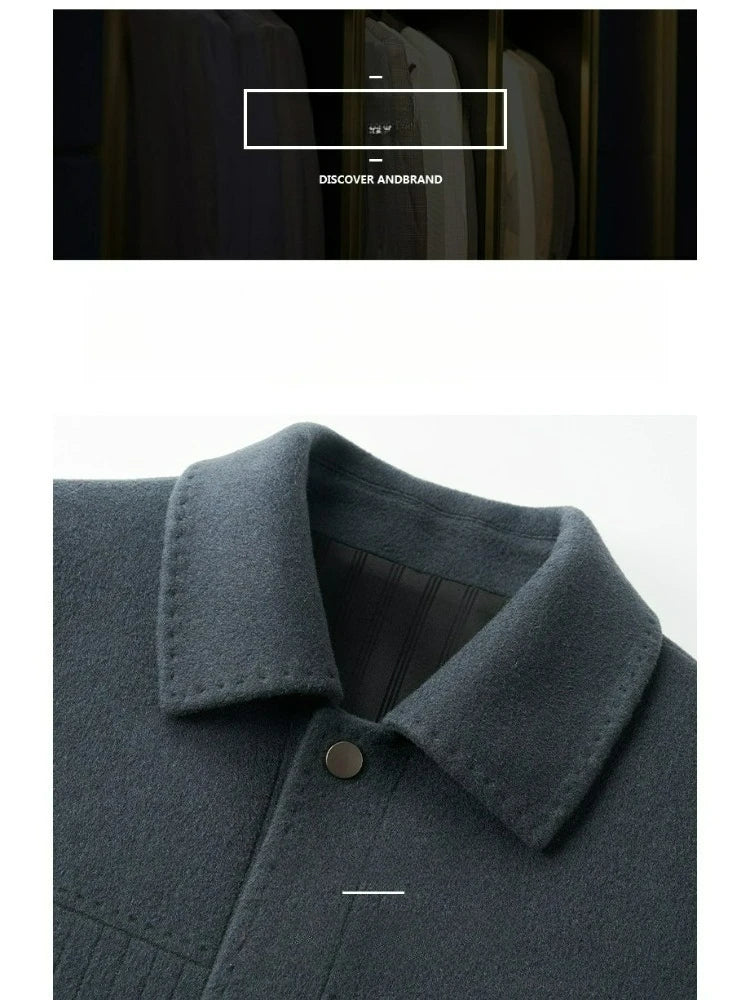 Men Slim Fit Wool Coat Business Jacket