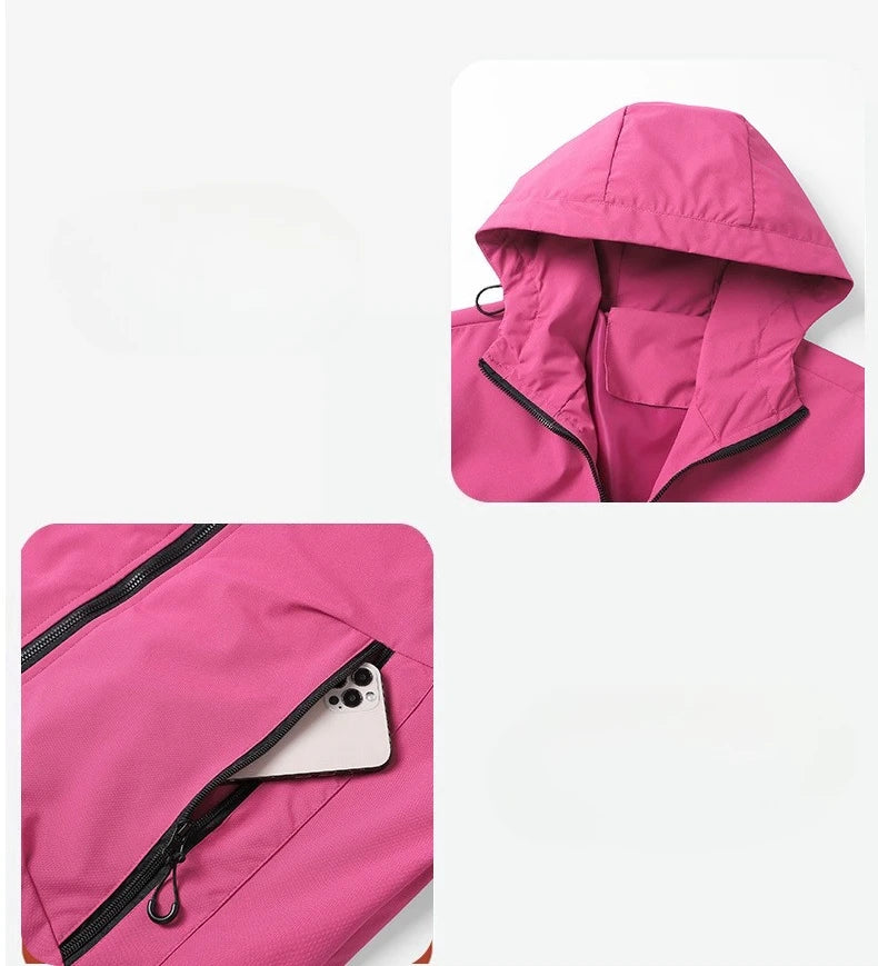 Outdoor Windproof Waterproof Hiking Hooded Jacket