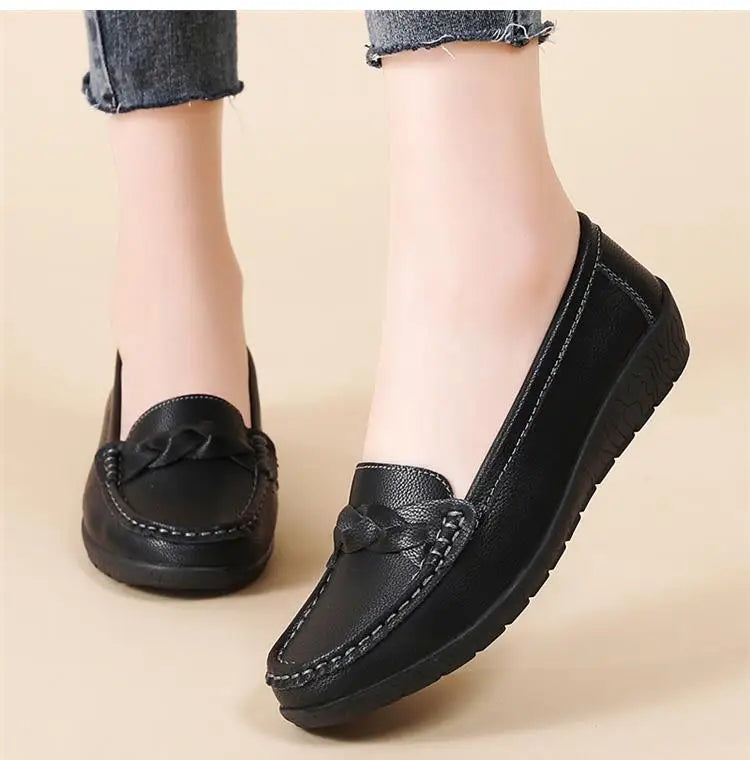 Women Leather Nurse Flats