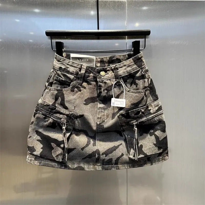 CamoChic™ – Camouflage Workwear Skirt (Mini Harajuku Hip Look)