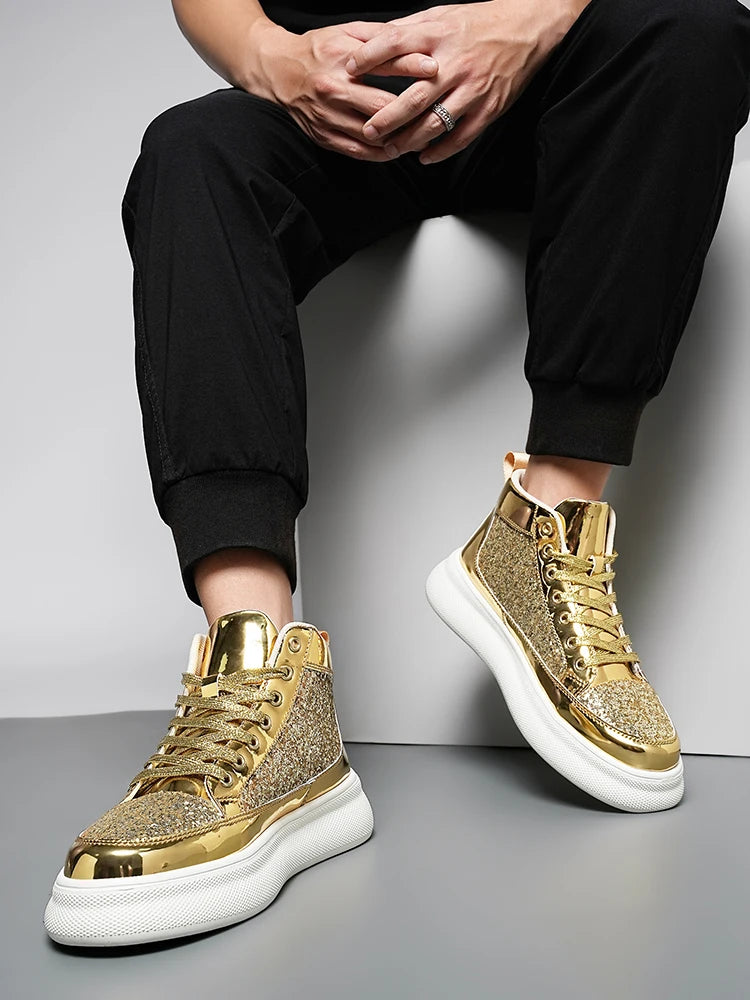 Pink Bling High Top Fashion Skate Shoes