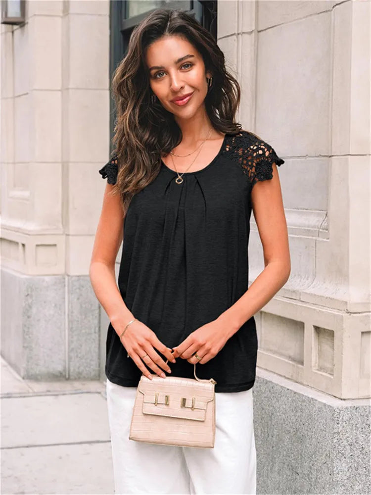 Bella Lace Oversized White Blouse