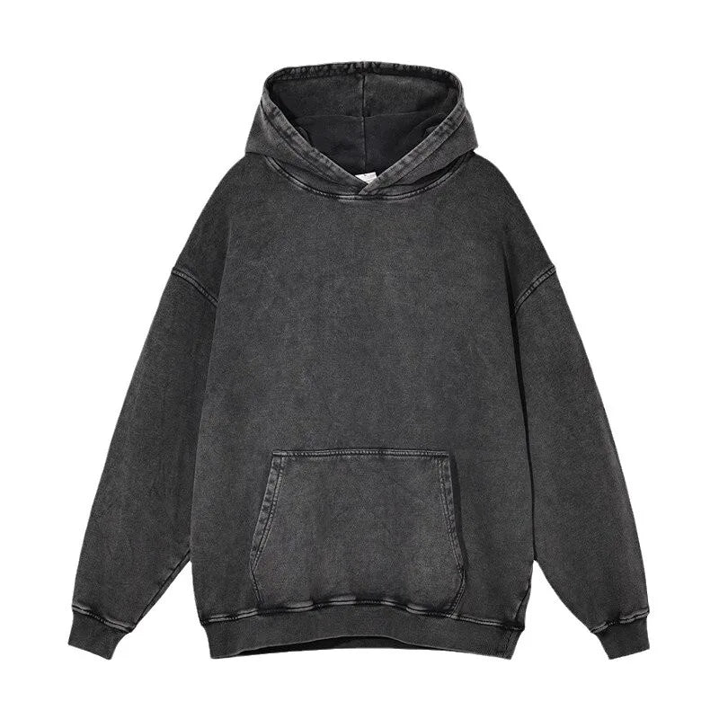 Oversized Men's Hoodie – Vintage Black Pullover