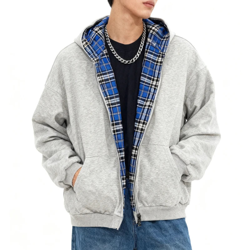 Unisex American Retro Zip Hoodie