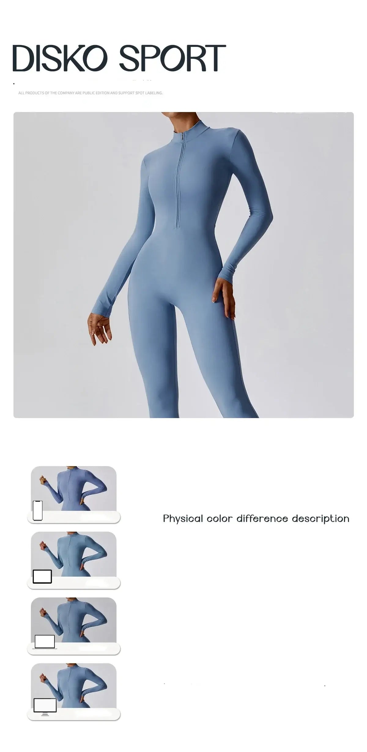 جمبسوت رياضي نسائي بأكمام طويلة وسحاب