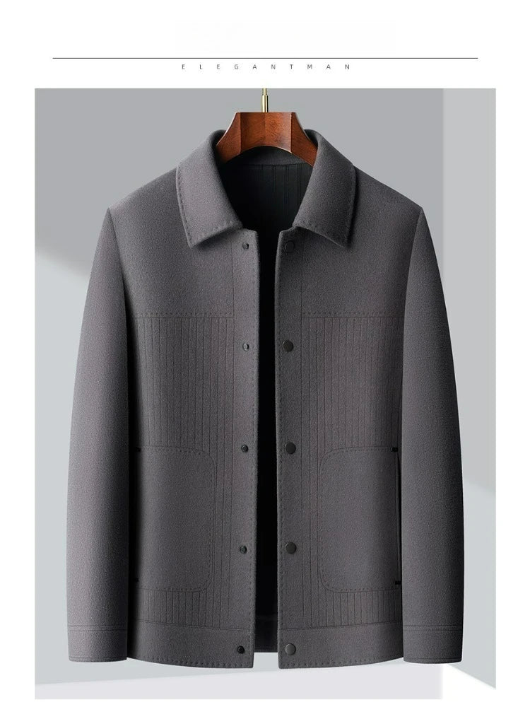 Men Slim Fit Wool Coat Business Jacket