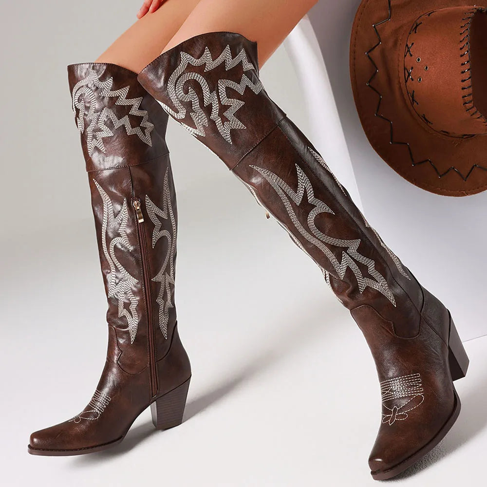 Over Knee Cowboy Boots