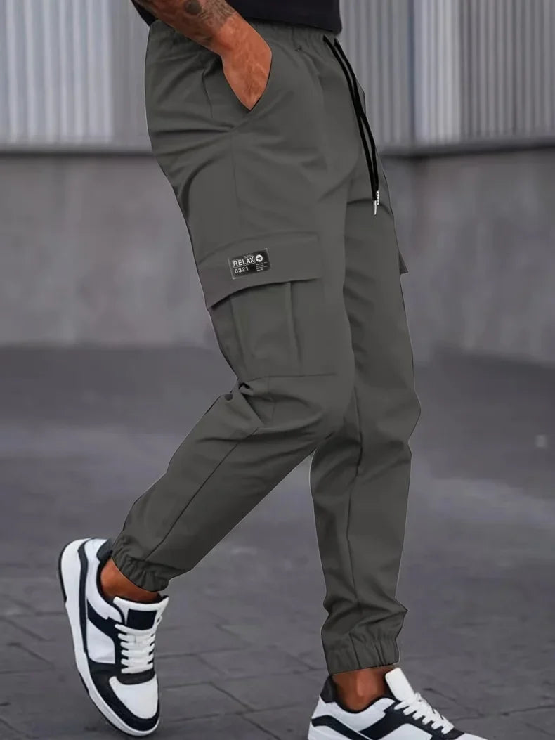 بنطلون كارغو رجالي من الحرير الجليدي للتبريد