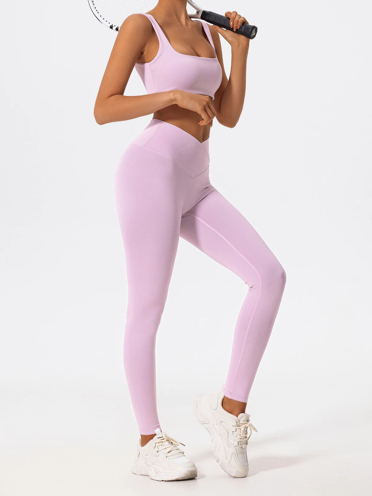 Hearuisavy Cross Waist Push-Up Yoga Leggings – High Waist Gym Pants