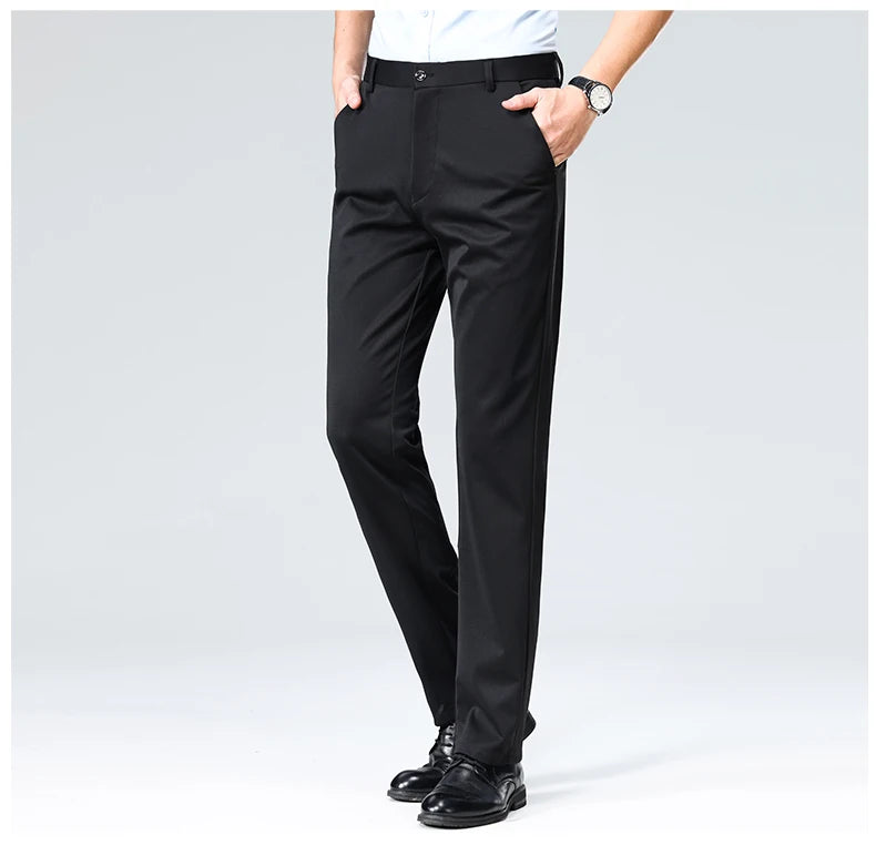 Men's Plus Size Business Trousers – Classic Black