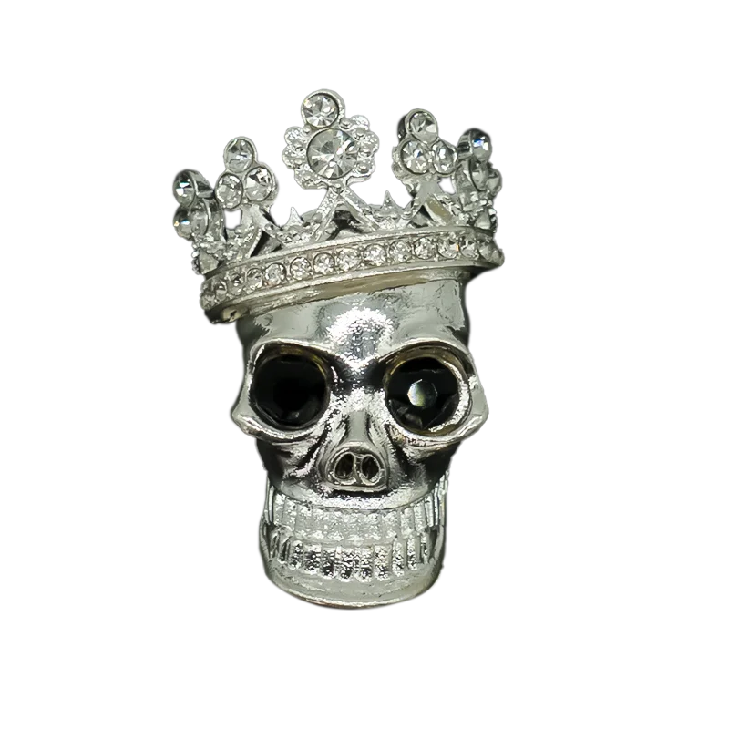 زينة أحذية نسائية على شكل جمجمة مع مشابك معدنية