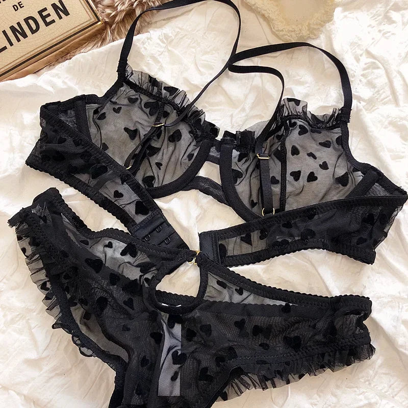 Women Mesh Bikini Lingerie Set