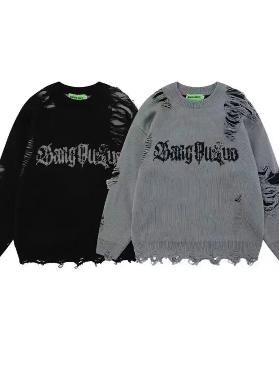 Unisex Hollow Hole Street Sweater
