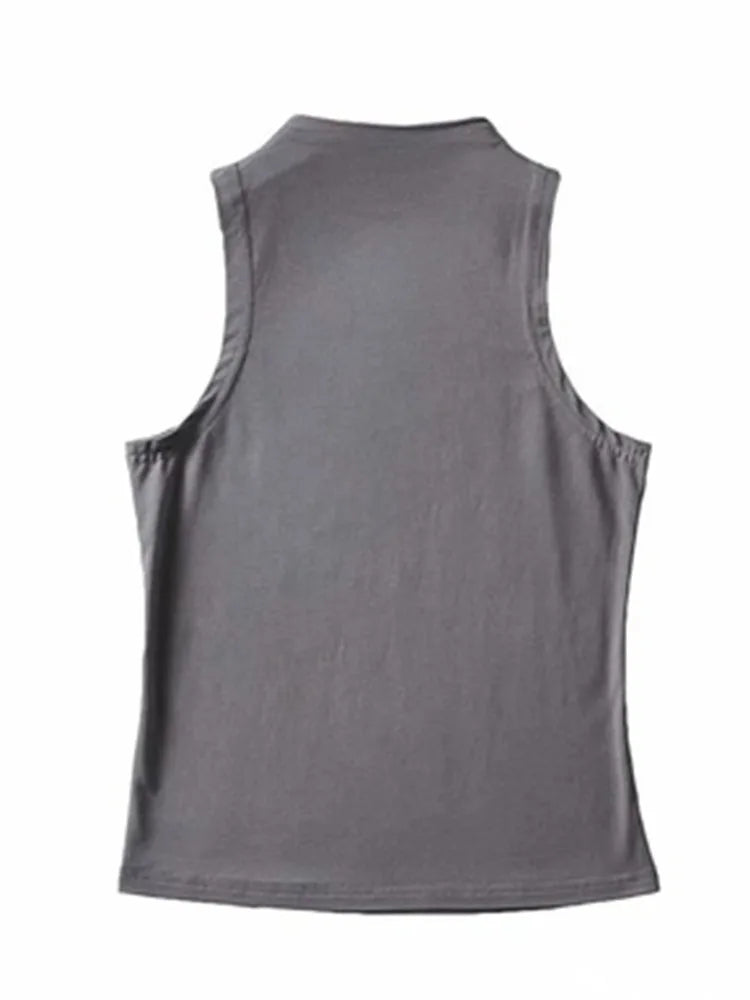 Solid Color Sleeveless Crop Tank Top