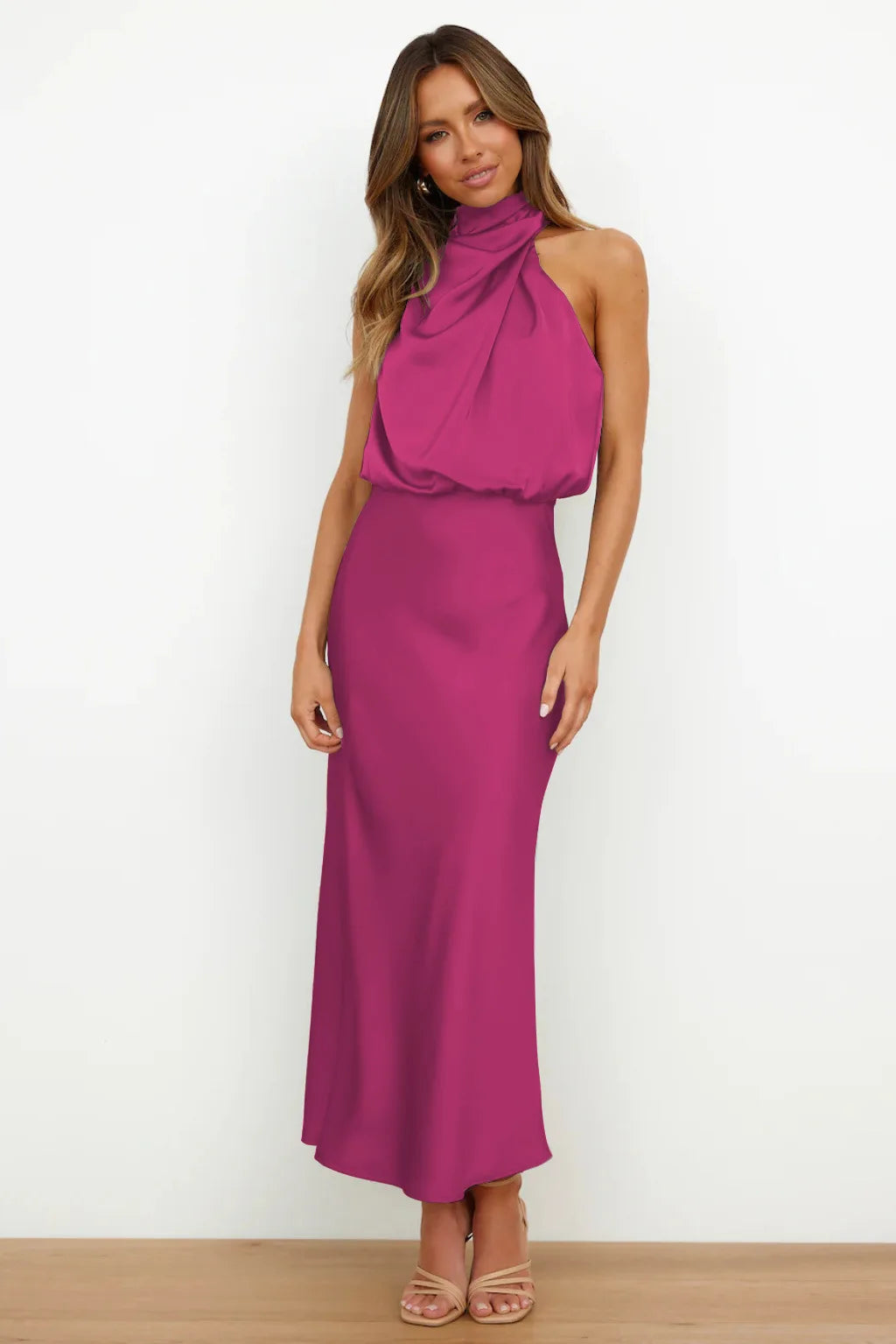 Women's Silk Satin Evening Dress
