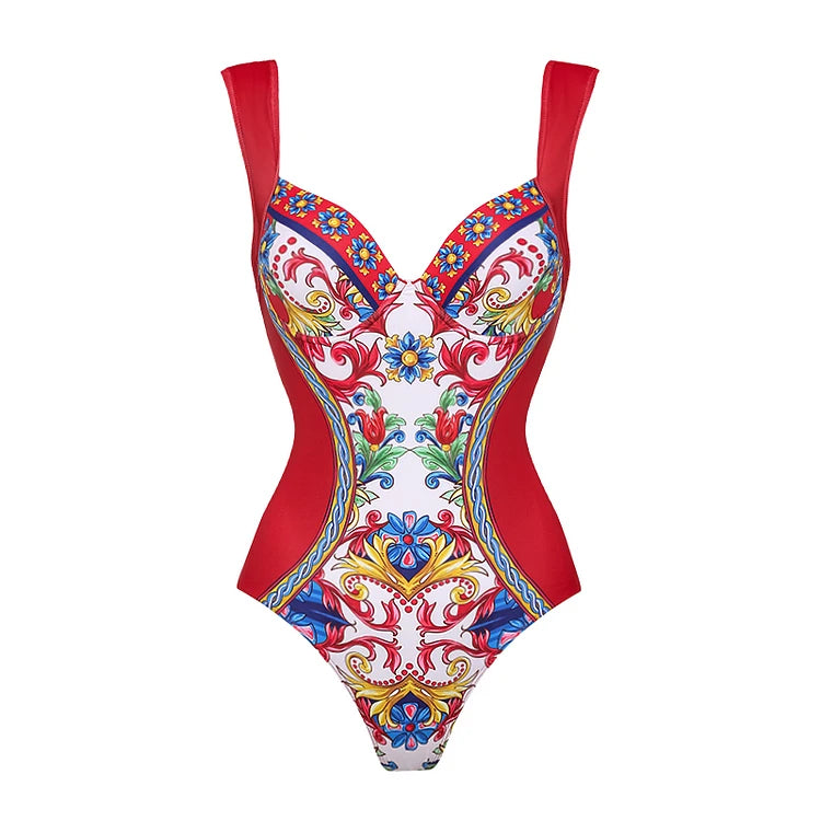 Vintage Print One Piece