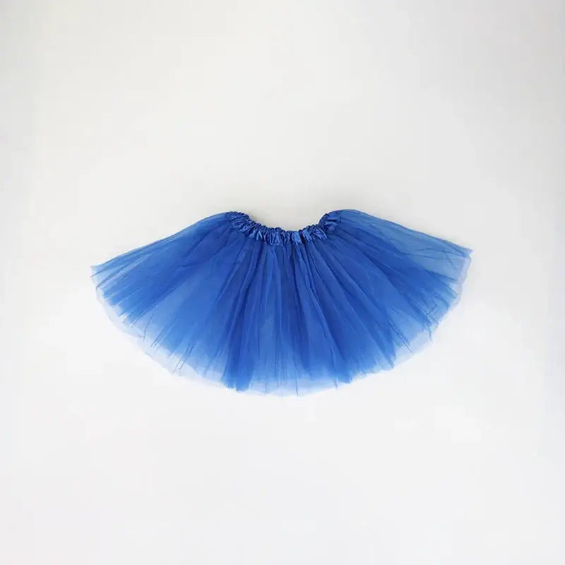 Blue tulle skirt for girls, perfect for dress-up and special occasions, featuring a soft elastic waistband.