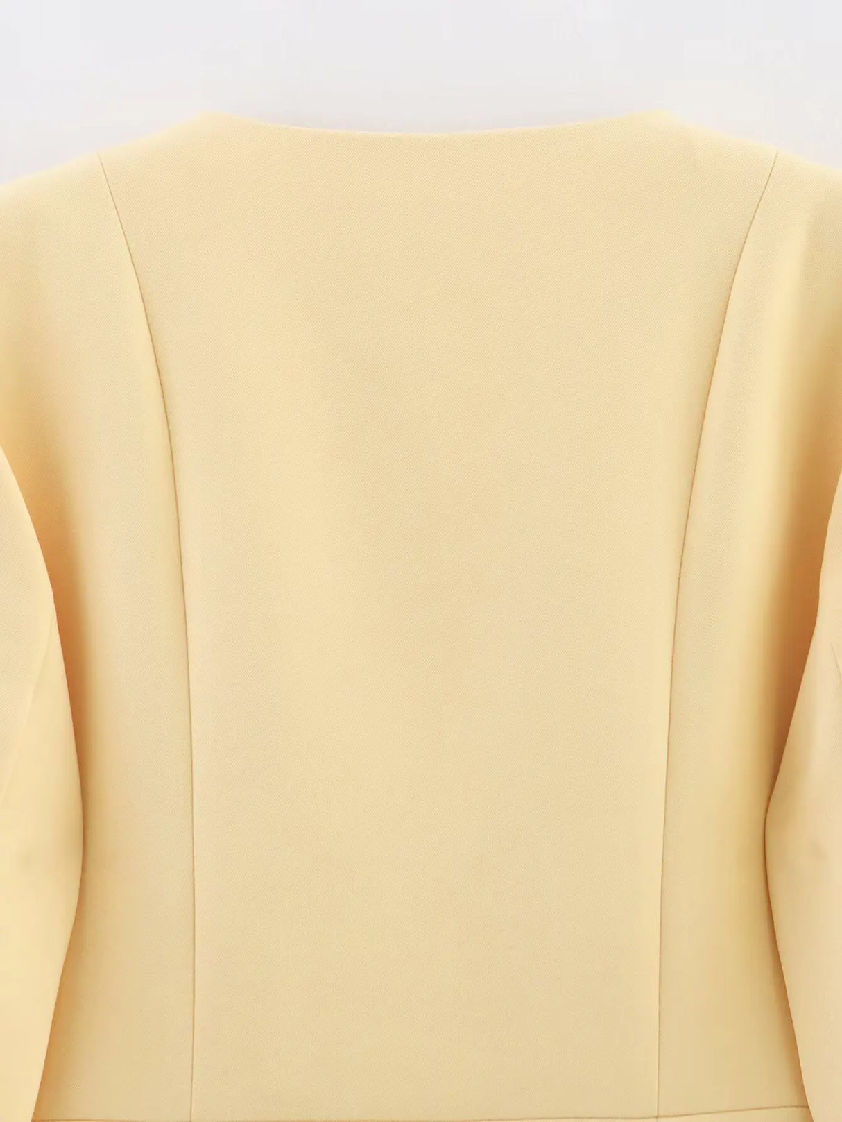 Elegant Yellow O-Neck Blazer Coat