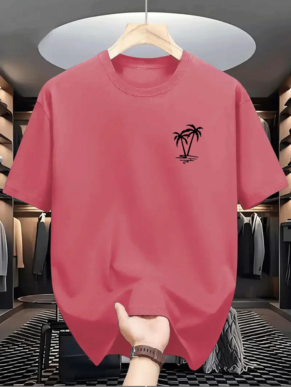 تي شيرت رجالي بطبعة جوز الهند