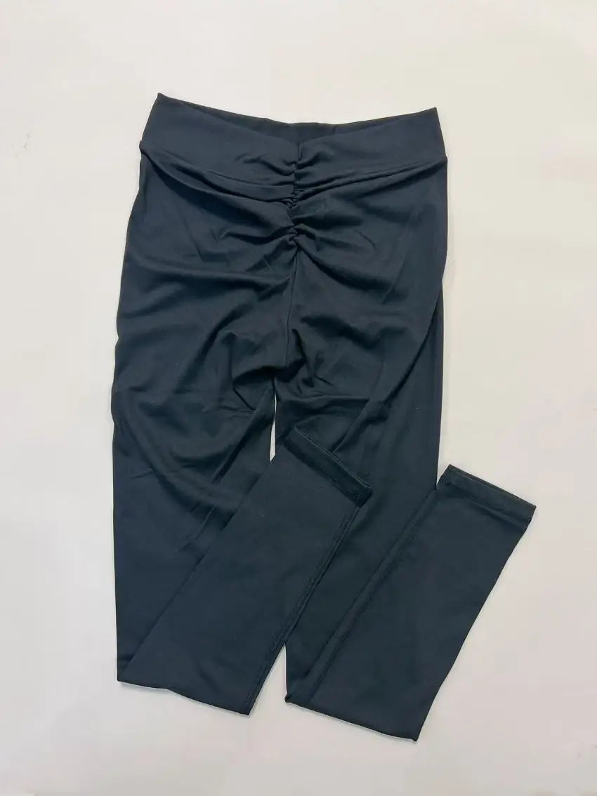 بنطلون يوجا نسائي بخصر مرتفع وظهر على شكل حرف V