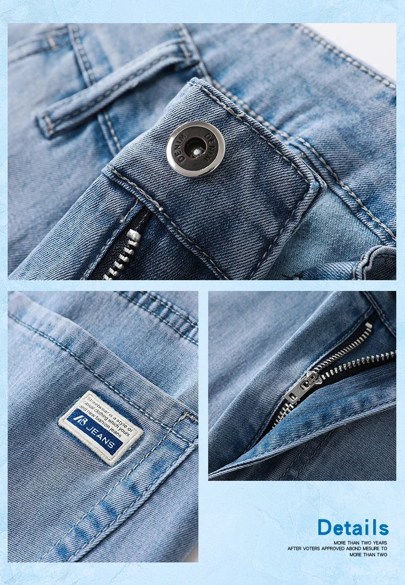 بنطلون جينز رجالي رقيق من الليوسيل