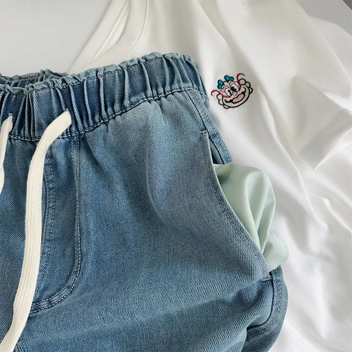 Women Silk Washed Wide Leg Jeans