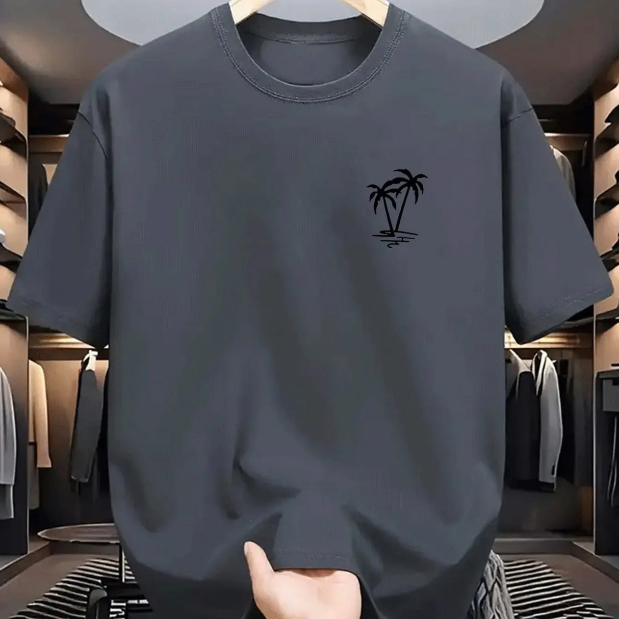 تي شيرت رجالي بطبعة جوز الهند