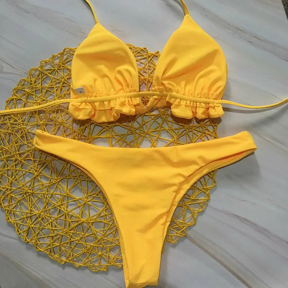 Lace-Up Brazilian Bikini