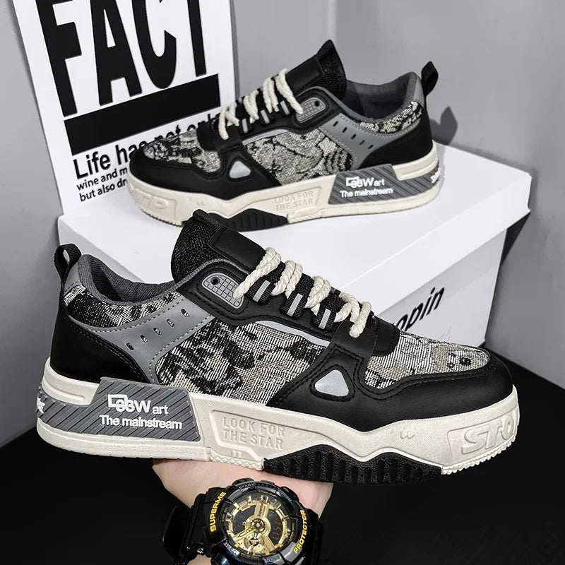 حذاء تزلج أبيض للرجال قابل للتنفس