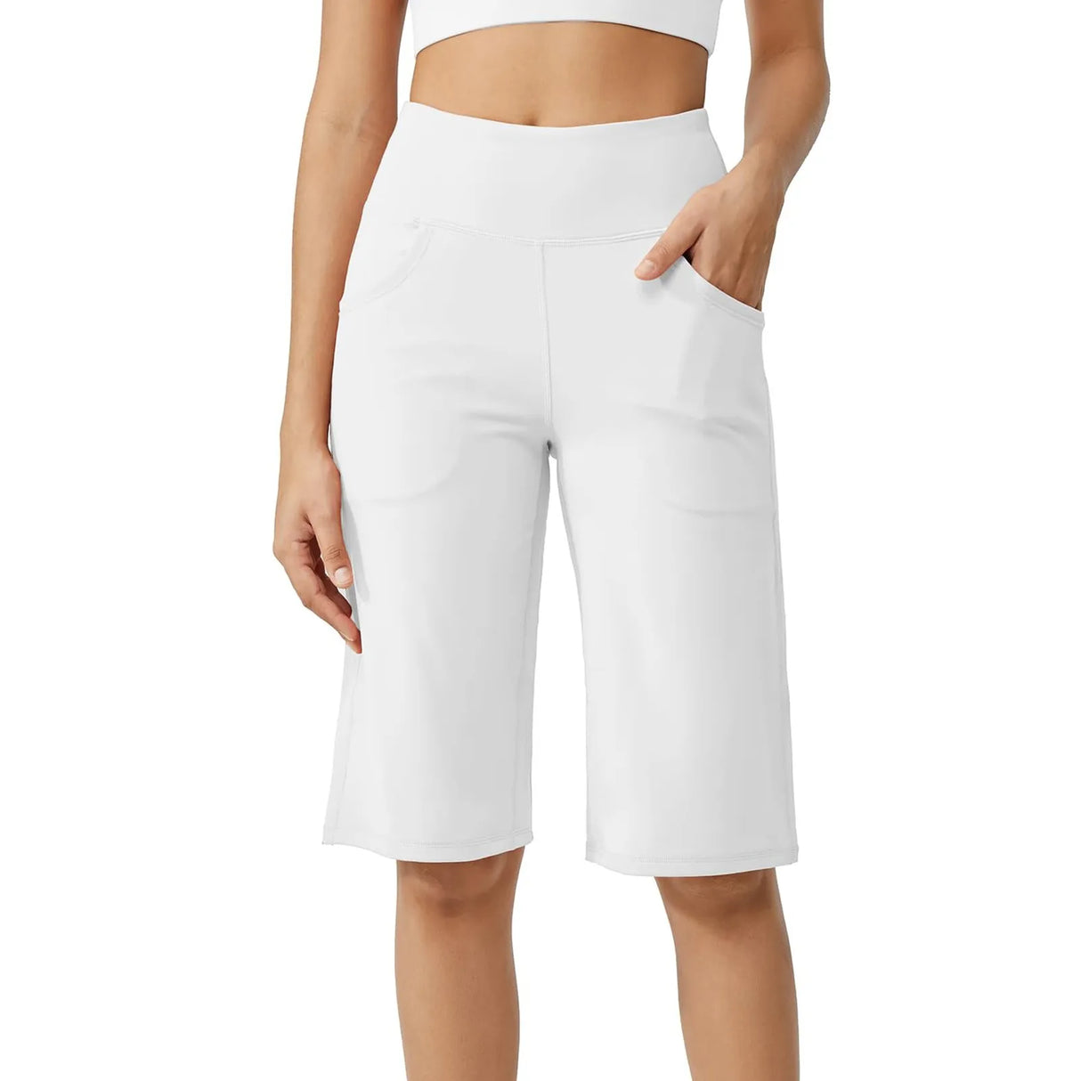 Women Capri Pants with Pockets Yoga Fit