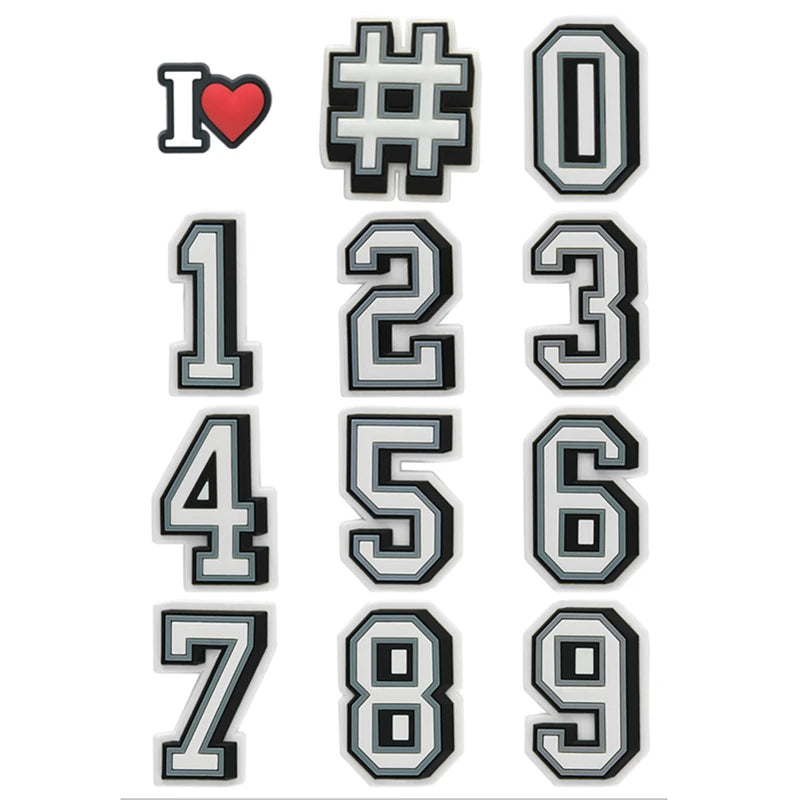 Women Number Shoe Charms Crocs Accessories