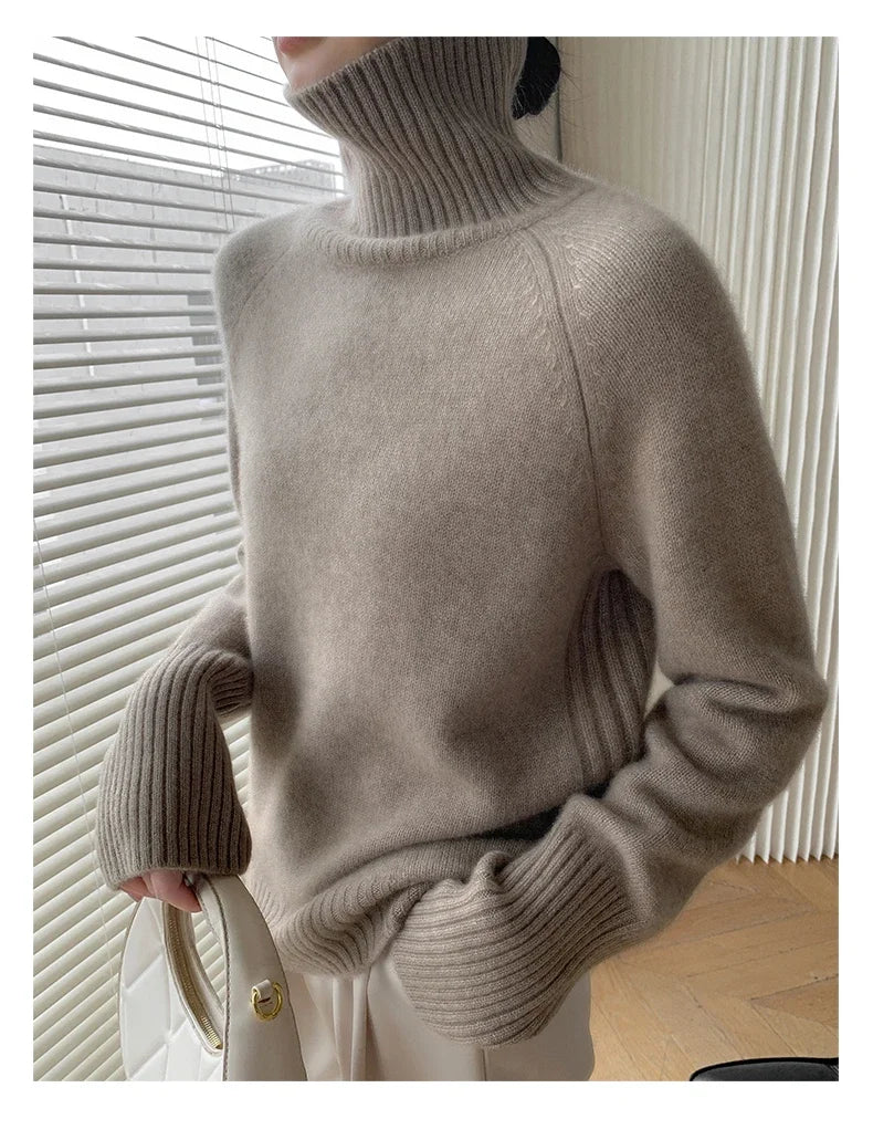 Women's Loose Turtleneck Cashmere Sweater