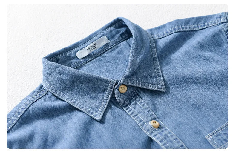 Men Denim Short Sleeve Shirt