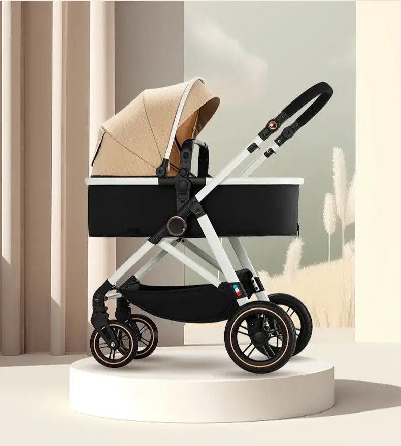 Lightweight and portable baby stroller with a stylish design, suitable for ages 0-3 years.