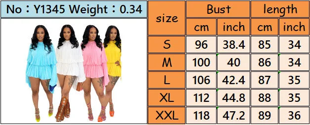 SculptEase™ – جمبسوت ضيق بأكمام واسعة ومكشكشة (مطاطي، أنيق، وملائم للانحناءات)