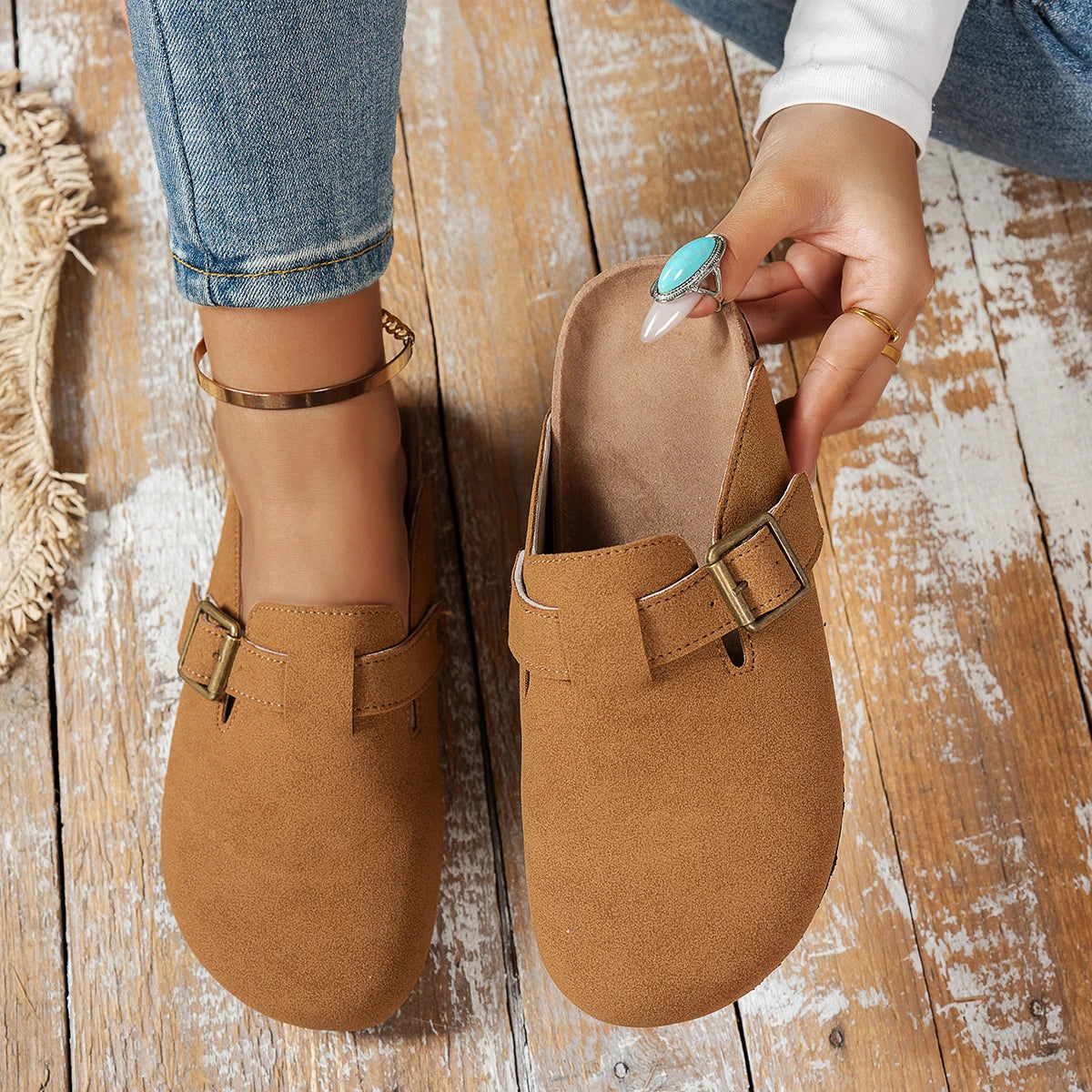 أحذية ثلج نسائية بكعب منخفض حتى منتصف الساق