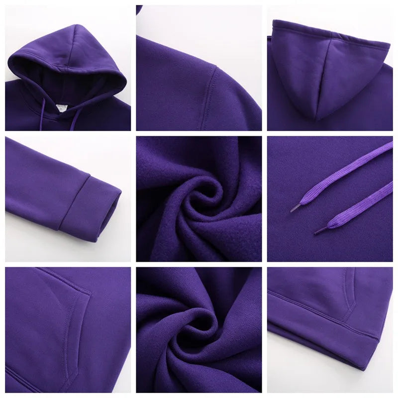 هودي رجالي كبير الحجم - بلوفر أسود سادة