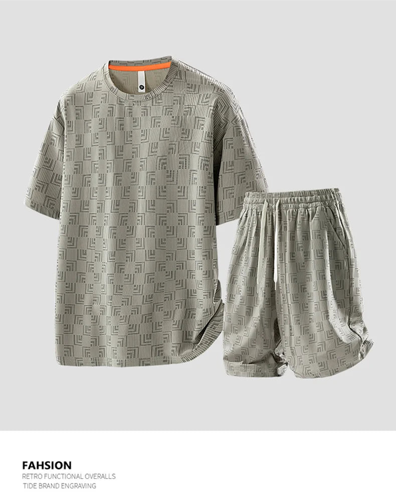 طقم رياضي صيفي للرجال بمقاسات كبيرة