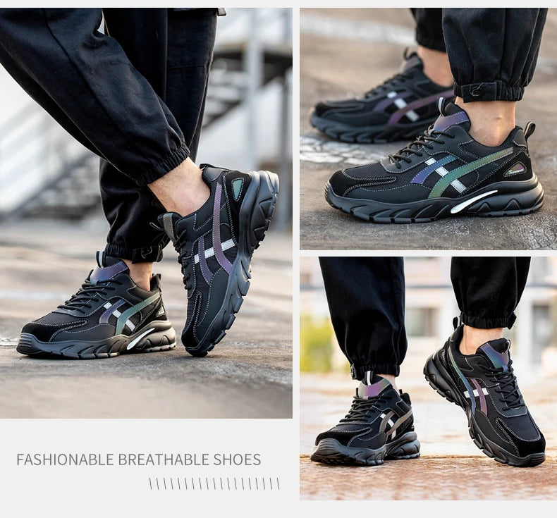 أحذية رياضية رجالية آمنة بأصابع فولاذية