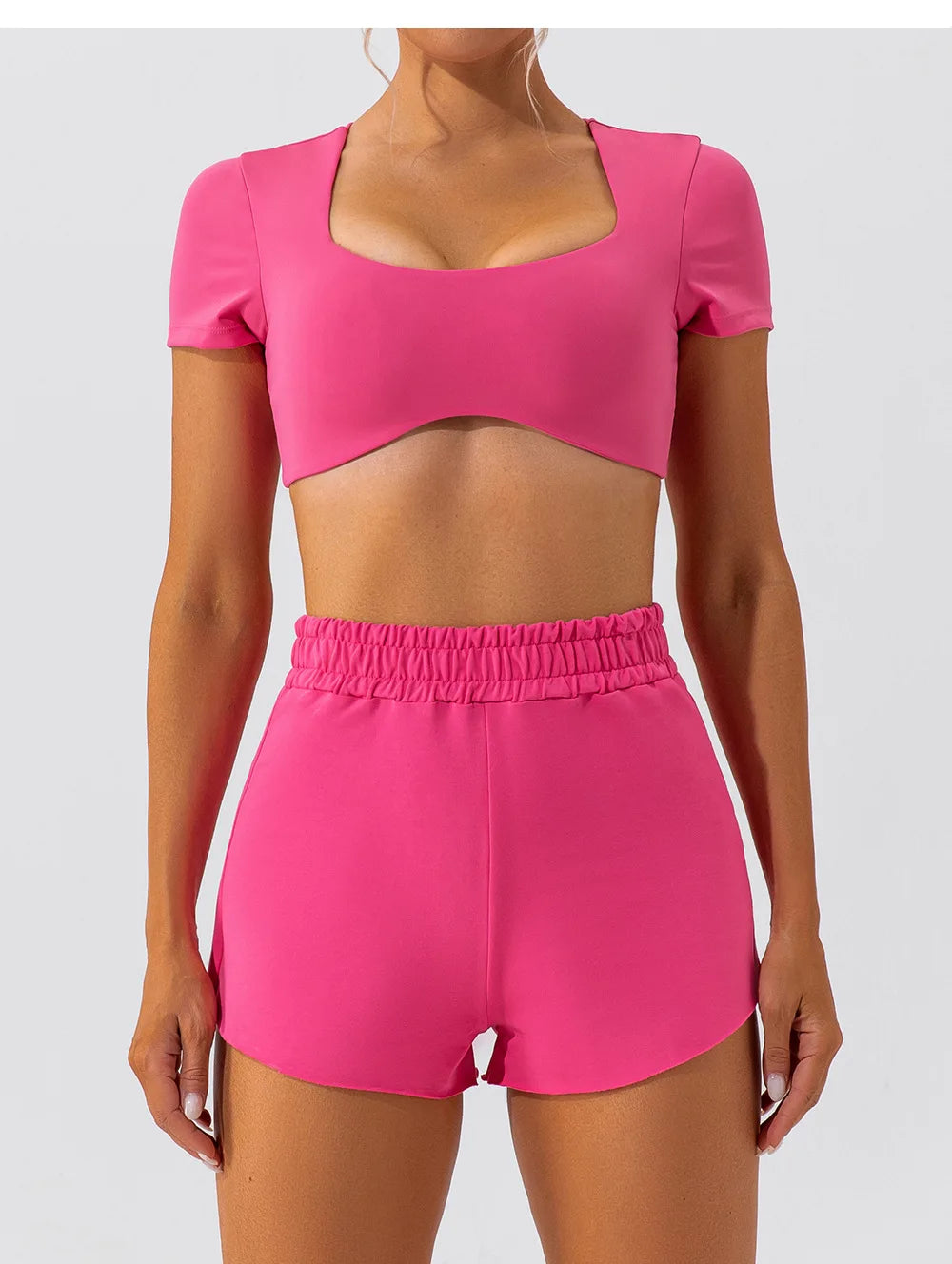 Women Crop Fit Yoga Tee