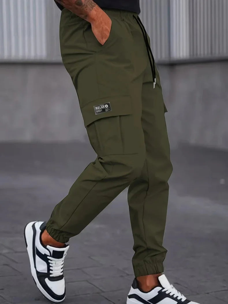 بنطلون كارغو رجالي من الحرير الجليدي للتبريد