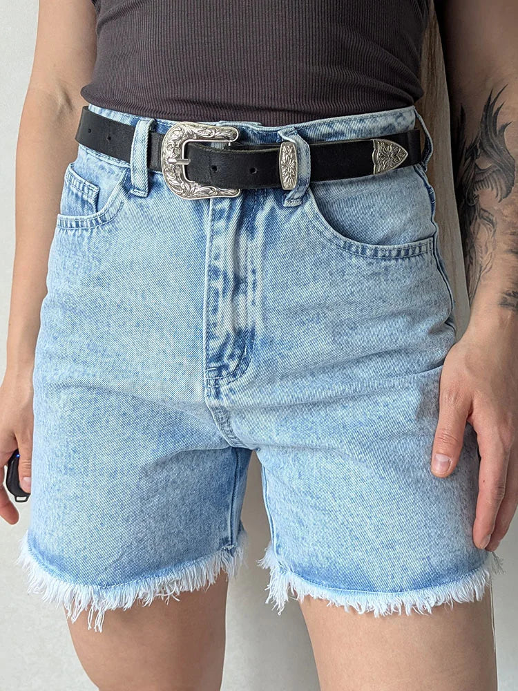 Women's Blue Casual Denim Shorts