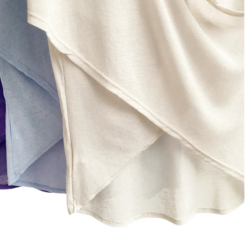 قميص يوغا قصير مفتوح الظهر للنساء