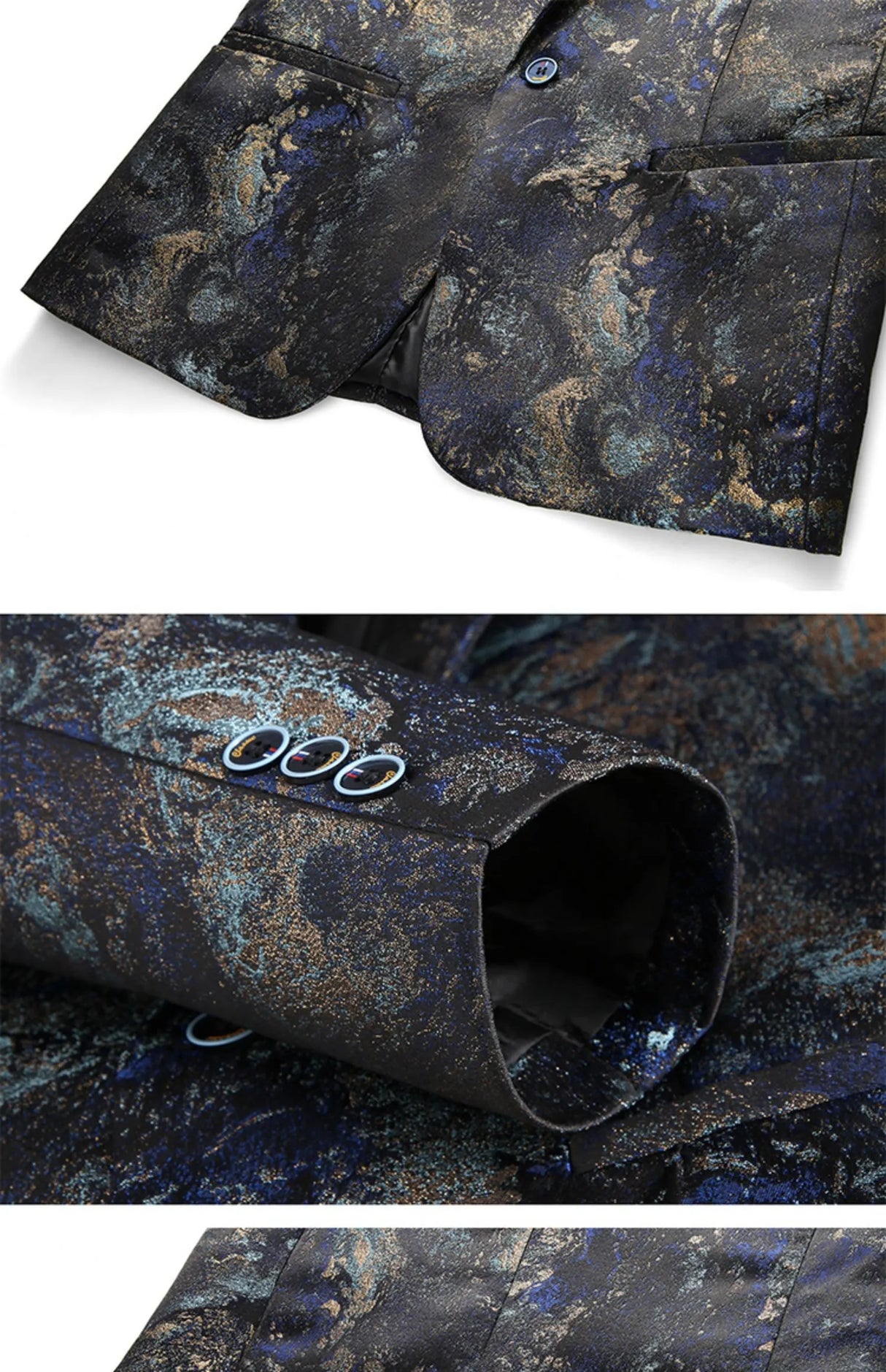 جاكيت رجالي للتدخين بنقشة زهور مقاس كبير