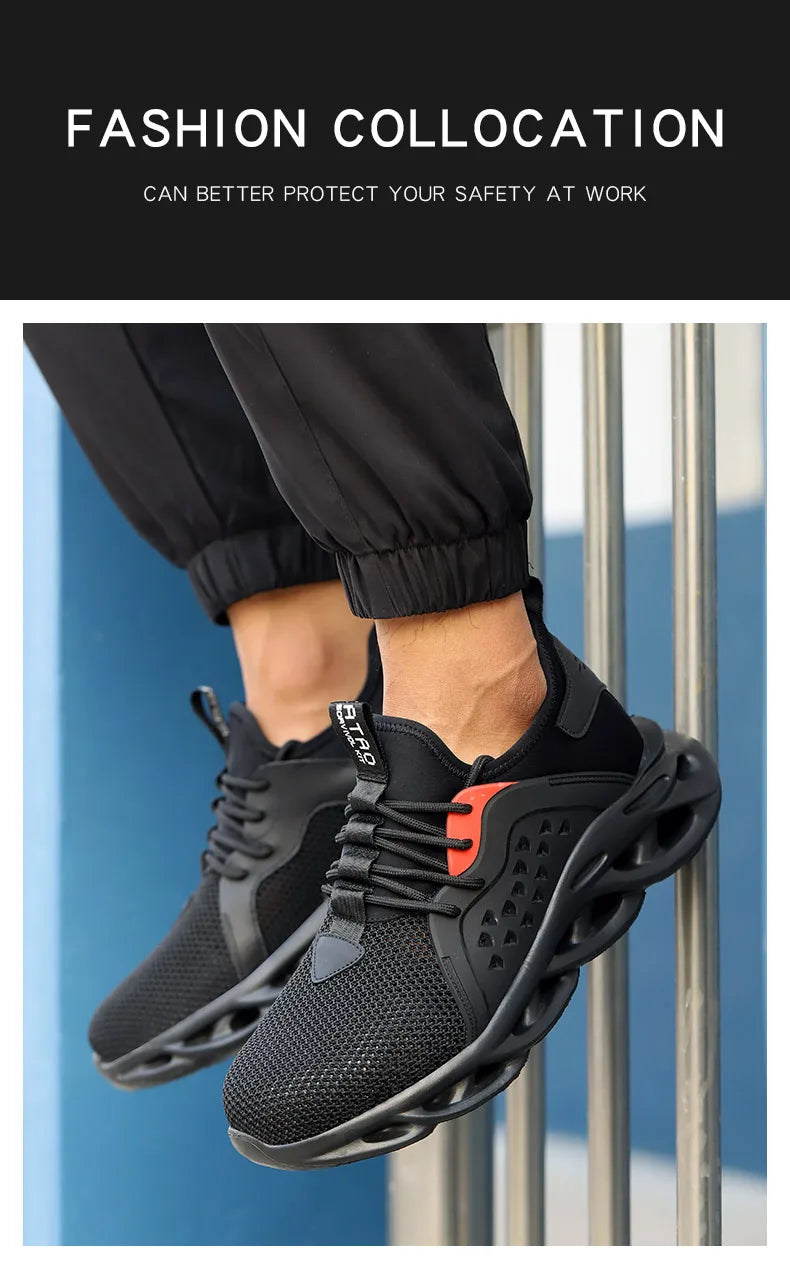 Women Safety Shoes Large Size Steel Toe Sneakers