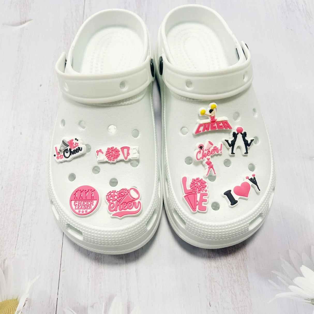 Women Cheerleader Shoe Charms Accessories