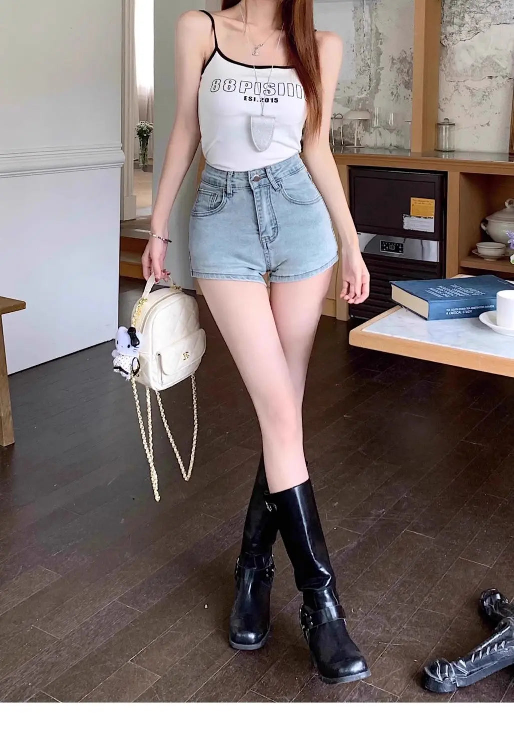 BowPop™ – Summer Hot Girl Denim Shorts (Hip Wrap, High Waist Fit)