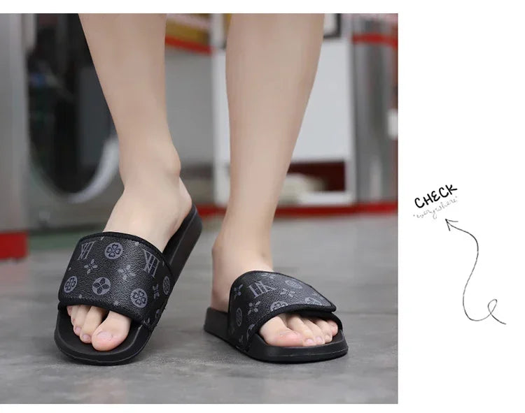 Men Genuine Leather Summer Sandals Slippers