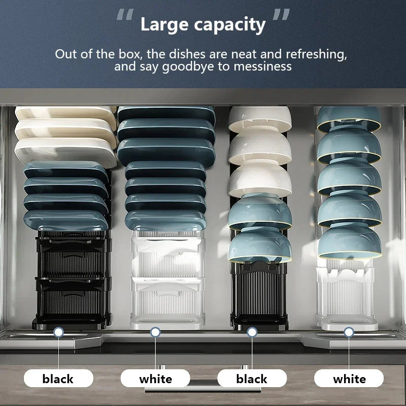 Built-In Cabinet Dish Storage Rack